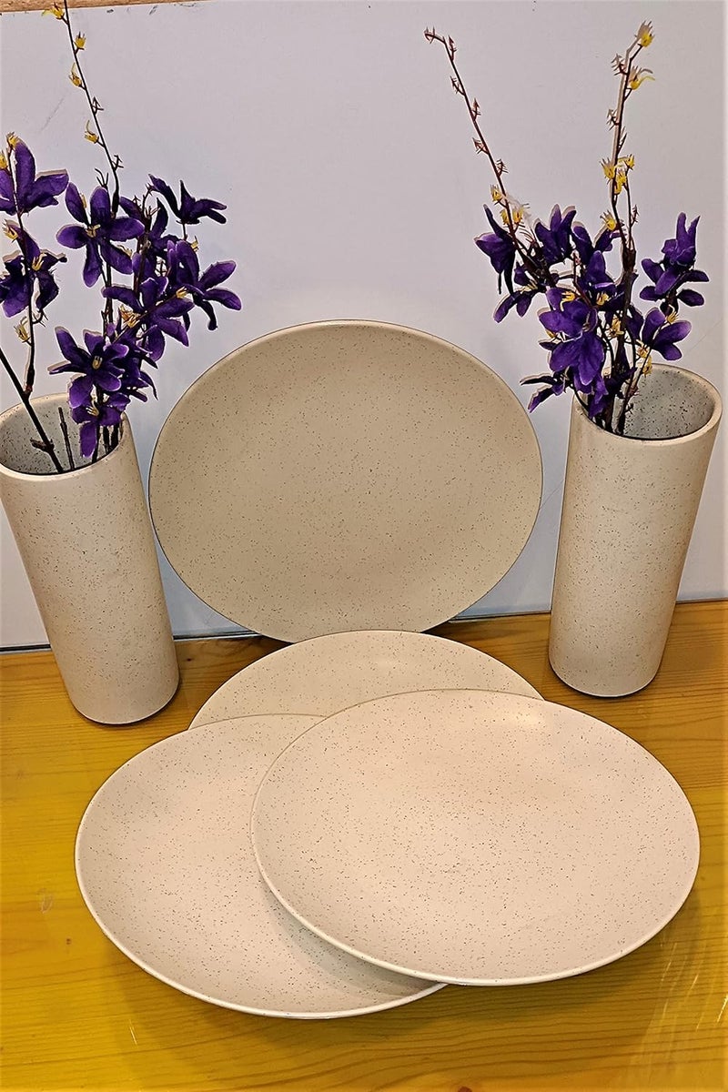 Caffeine Ceramic Handmade White Matte Dinner Set (Set of 8) - Image 2
