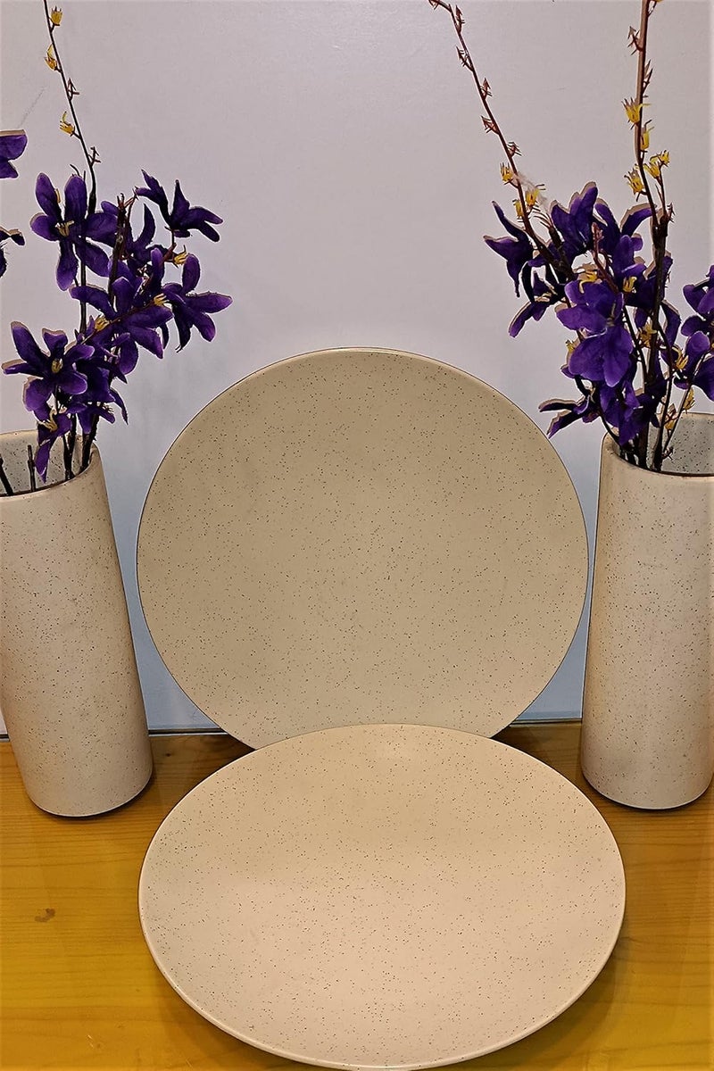 Caffeine Ceramic Handmade White Matte Dinner Set (Set of 8) - Image 5