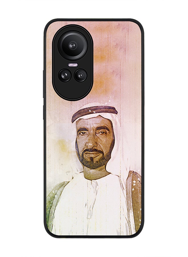 Stylizedd Rugged Black Edge case for Oppo Reno10 / Oppo Reno10 Pro, Custom Slim fit Flexible Anti Drop Thin Phone Case Cover - The Wise Sheikh Zayed - Image 1