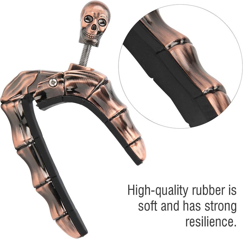 woobles Guitar Capo Skull Capo Adjustable Tightness Accessories Parts for Folk Acoustic Guitar Ukulele(bronze) - Image 5