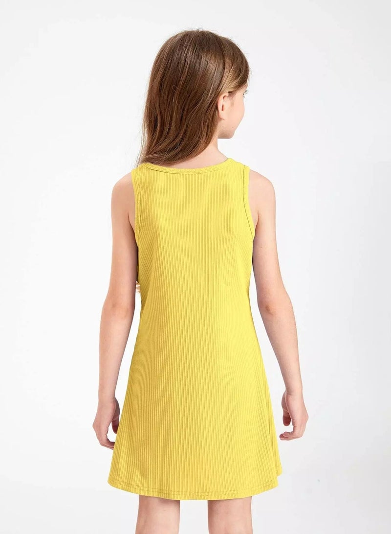 Girls Round Neck Rib-knit Tank Dress - Image 2