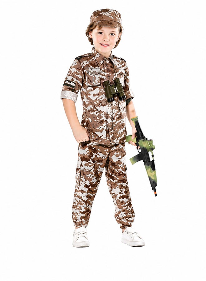 Toy Land Kids Desert Camouflage Soldier Costume Set with Cap – Military Army Fancy Dress Outfit for Boys of age 12 to 13 years - Image 2