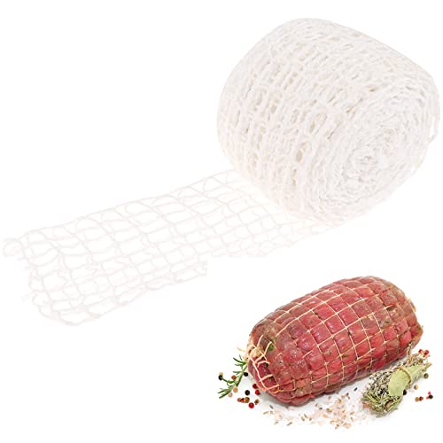 Yiphates 5m Meat Netting Roll,Size 18,Elastic Smoked Meat Poultry Ham Netting Meat Butcher Twine Net Roll Wrapping Net,Beef Netting Roll for Meat Cooking Meat Sausage Making - Image 1