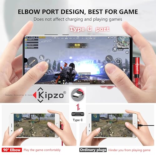KIPZO® Red Type C to Type C Nylon braided 90 Degree right angle L shape USB-C small Data cable Fast Charging dash warp mini short power bank for samsung oneplus 60W s22 fold flip M34 max 15 16 4a - Image 5