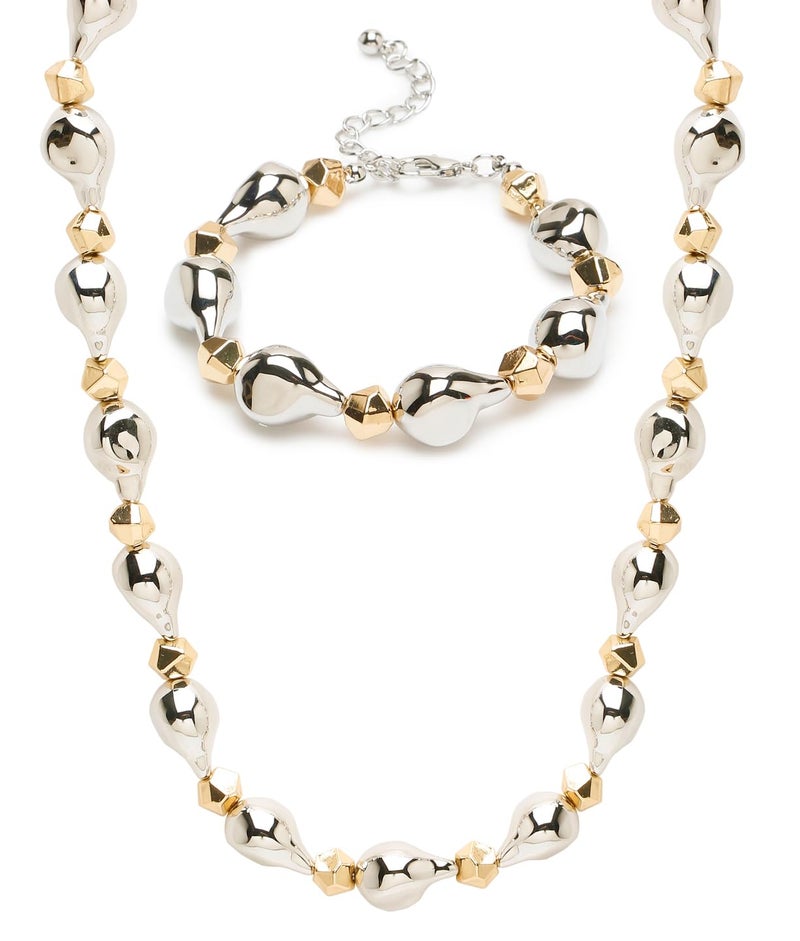 YouBella Gifts Stylish Latest Celebrity Inspired Gold Plated Pearl Jwell Necklace and Bracelet Combo Jewellery Set for Girls and Women (Style 3) - Image 1