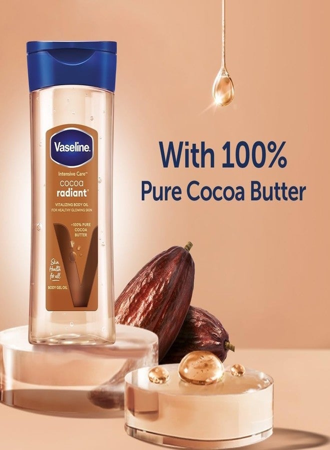 Vaseline Intensive Care Cocoa Radiant Body Oil 200 ML, Cocoa Butter Enriched Hydrating Body Oil for Dry Skin, Fast Absorbing Non-Greasy Moisturizer for Healthy Glowing Skin, Deep Nourishing Skin Care Oil - Image 3
