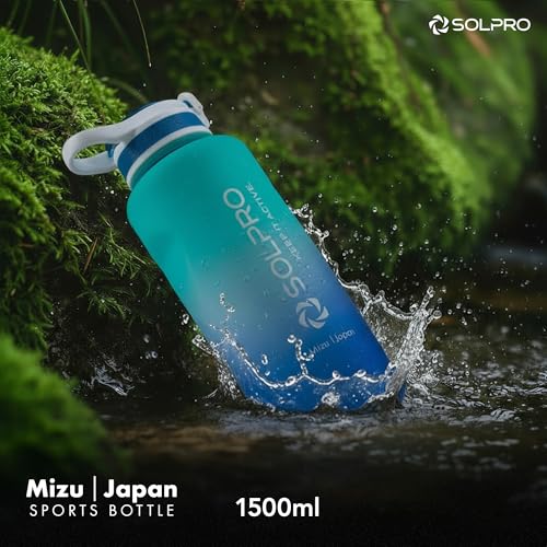 Solpro Mizu Japan Sipper Water Bottle 1500 ml, Leakproof BPA Free Sipper Water bottle, 1.5 litre sipper for men women adults, Water Bottle for Gym, Travel, Workout, School, College (Green/Blue) - Image 3