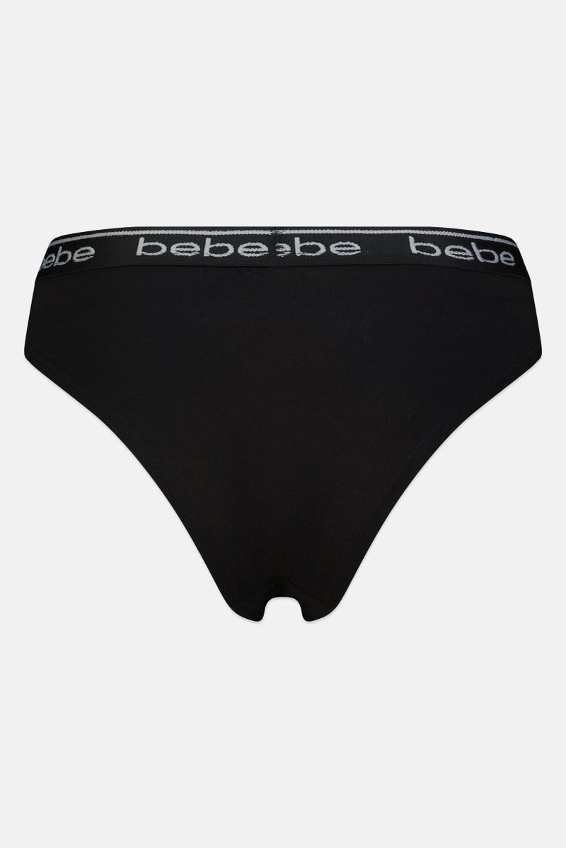 bebe Women 3 Pieces Brand Logo Cheeky Panties, Multicolor - Image 4