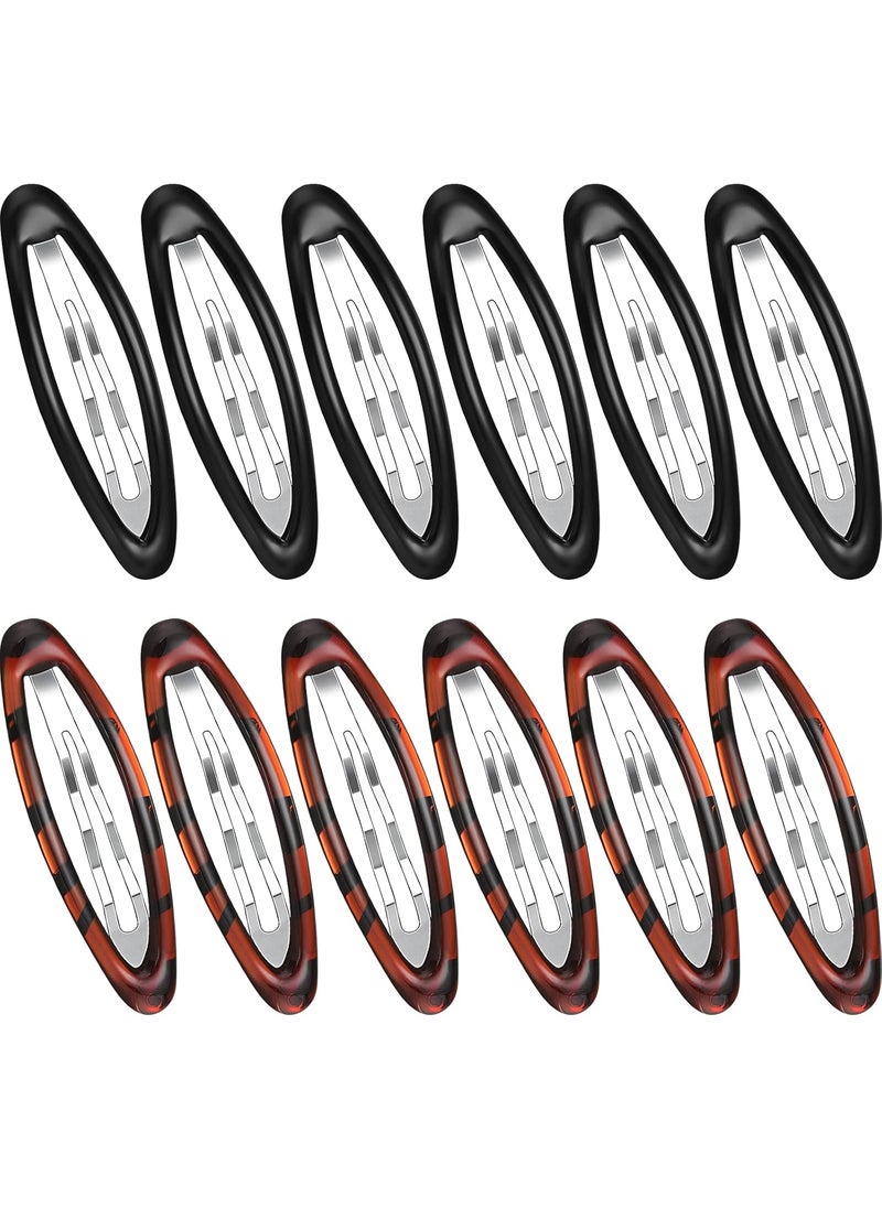Waydress Waydress 12 Pcs Oval 28 In Tortoise Metal Hair Clips for Women Ellipse NonSlip Hair Grips Fresh Style 