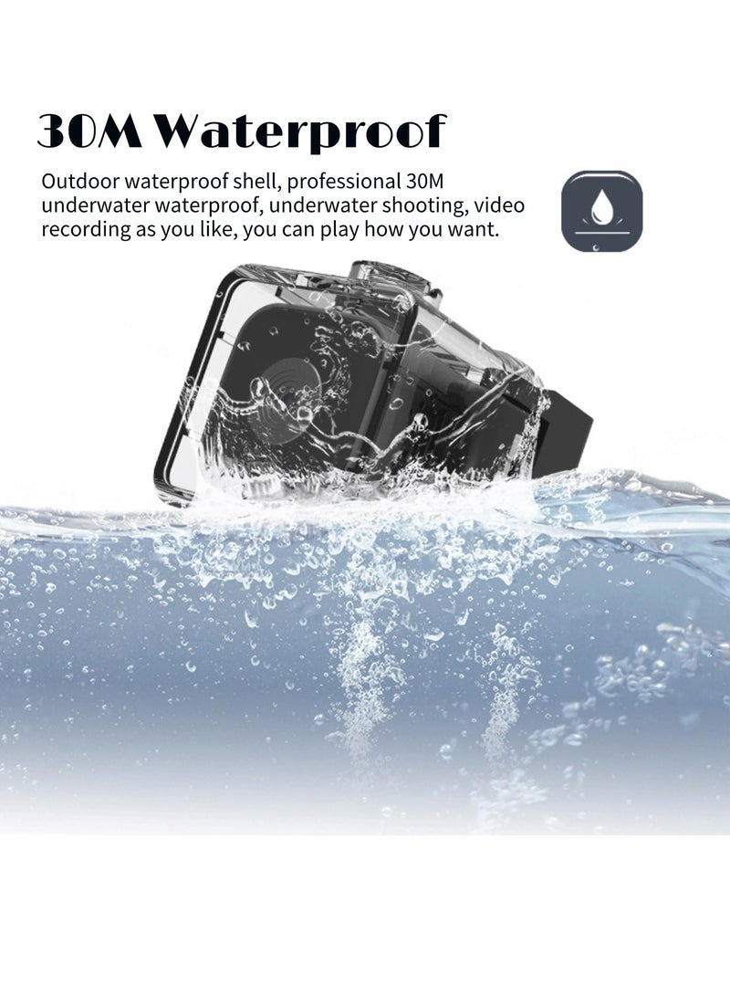 SOLARAE Action Camera, 1080P HD Mini Portable Sports Camera, 20MP3, Underwater Waterproof Camera, Sports Cam, 128G Memory Card Expand Battery Powered USB Charging, Magnetic Suction Design, for Outdoor - Image 4