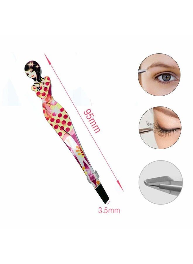 Pinkiou Professional Slant tip Eyebrow Tweezers beauty cosmetic makeup clip 6 style pack of 6 pcs (Bikini) - Image 4