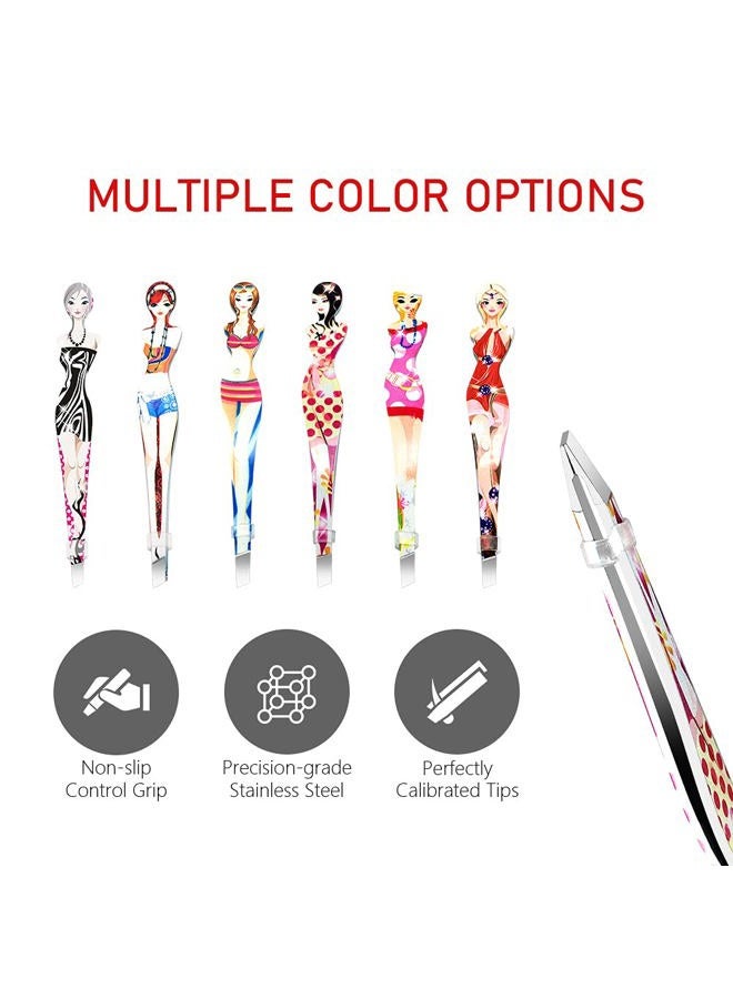 Pinkiou Professional Slant tip Eyebrow Tweezers beauty cosmetic makeup clip 6 style pack of 6 pcs (Bikini) - Image 5