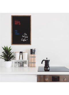 Navaris Wall-Mounted Chalkboard - Approx. 28" X 20" Framed Blackboard For Wall - Memo Message Board With 4 Chalk Sticks For Home Kitchen Office Kids  - Image 2