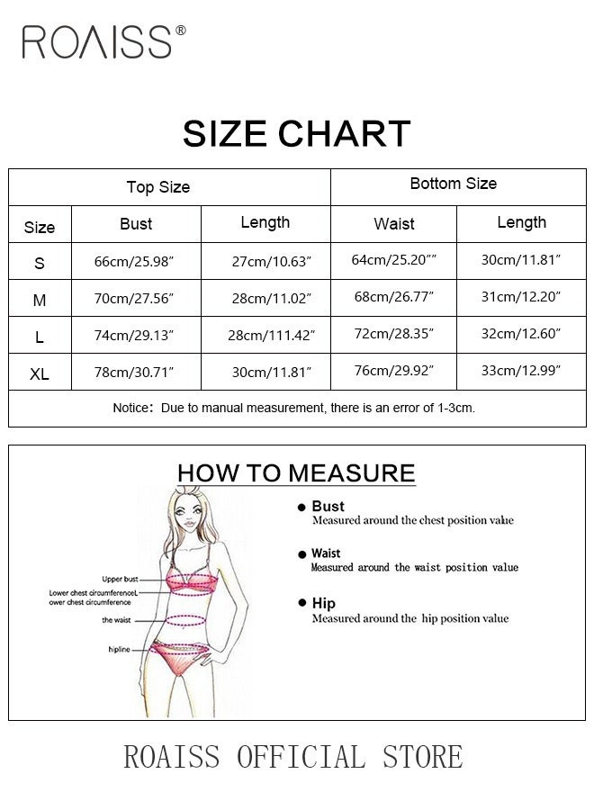 roaiss 2 Piece Unique Lingerie Set for Women with Neck and Leg Rings Ladies Gauze Hip-Covering Skirt Underwear Bralette and Panty Nightwear Suits for Girls - Image 2
