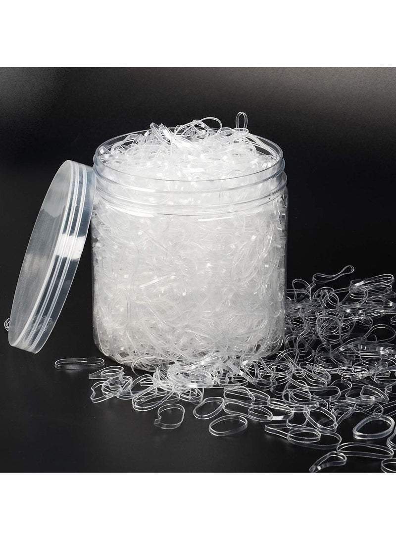 STAR BEJA 2000PCS Clear Elastic Hair Bands, 2mm in Width and 30mm in Length Hair Ties, Disposable Hair Holders - Image 1
