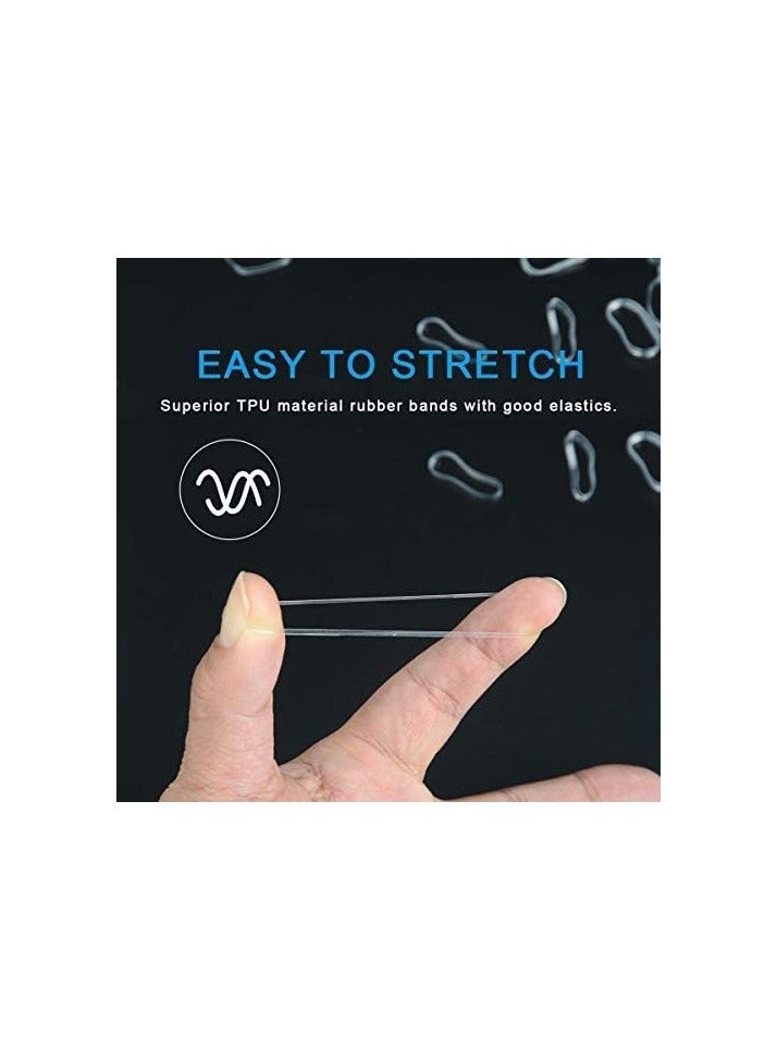 STAR BEJA 2000PCS Clear Elastic Hair Bands, 2mm in Width and 30mm in Length Hair Ties, Disposable Hair Holders - Image 3