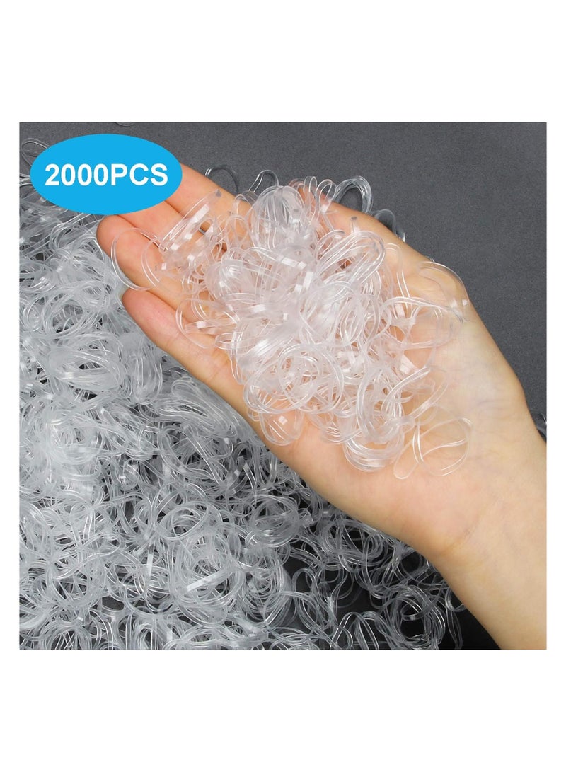 STAR BEJA 2000PCS Clear Elastic Hair Bands, 2mm in Width and 30mm in Length Hair Ties, Disposable Hair Holders - Image 4