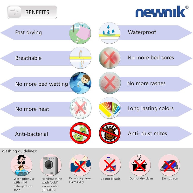 Newnik Newnik Baby Dry Sheets for Baby/Rubber Sheet for Baby/Baby mat Waterproof/Baby Bed Protector Waterproof Combo Pack (Small, Plum-Navyblue-Maroon)  - Image 3