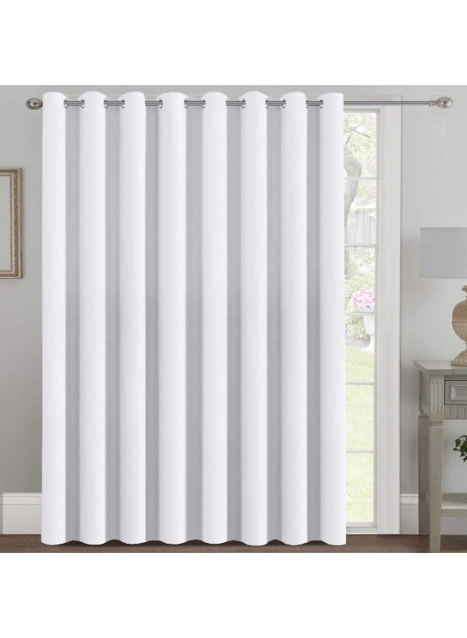 H.VERSAILTEX Blackout Patio Curtains 100 x 108 Inches for Sliding Door Extral Wide Blackout Curtain Panels Thermal Insulated Room Divider - Grommet Top, 9' Tall by 8.5' Wide - White