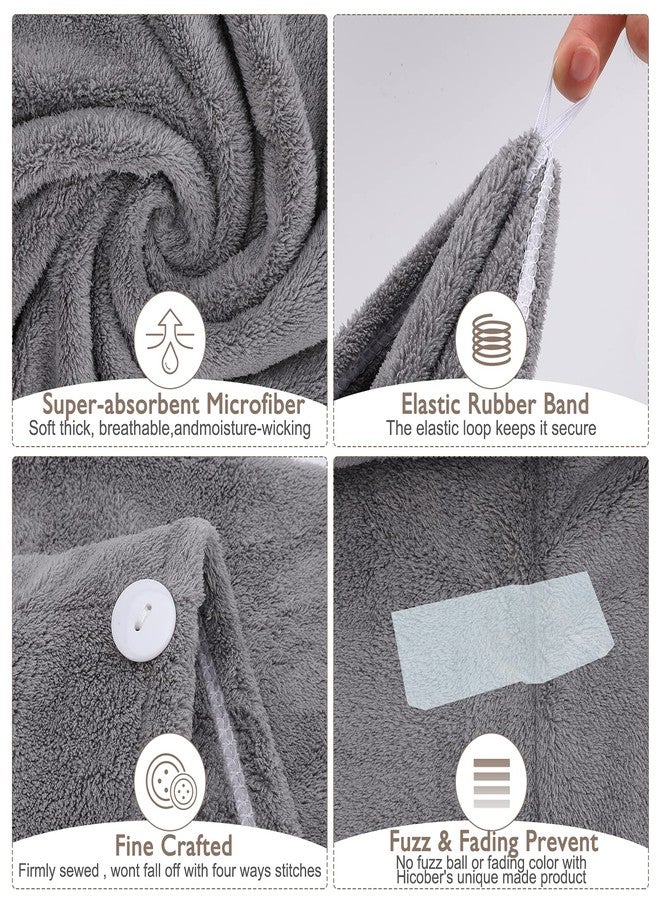DMAYA Microfiber Hair Towel Wrap Super Absorbent Twist Turban for Women Fast Drying Hair Caps with Buttons for Drying Curly, Long & Thick Hair Anti Friz - Image 2