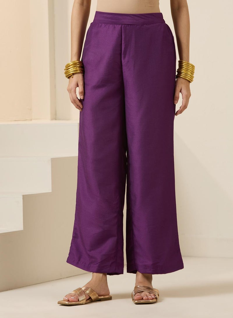 ISHIN WOMEN Purple Polyester Chinon Kurta Sets 2pcs sets - Image 2