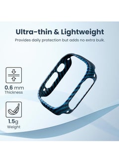 PITAKA PITAKA Apple Watch Ultra 2/Apple Watch Ultra Case, Exquisite Minimalist Slim Apple Watch Ultra Case 49mm - Aramid Fiber Made [Air Case] Blue  - Image 3