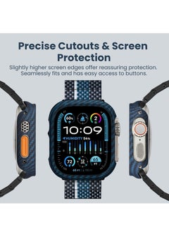 PITAKA PITAKA Apple Watch Ultra 2/Apple Watch Ultra Case, Exquisite Minimalist Slim Apple Watch Ultra Case 49mm - Aramid Fiber Made [Air Case] Blue  - Image 4