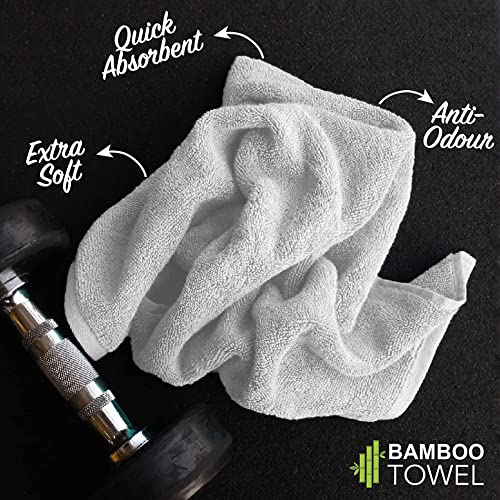 HEELIUM Bamboo Bath Towel | Ultra Absorbent | 3X Softer Than Cotton Towels | 140 x 70 cm - 600 GSM | Pack of 2 - Light Grey, Grey - Image 4