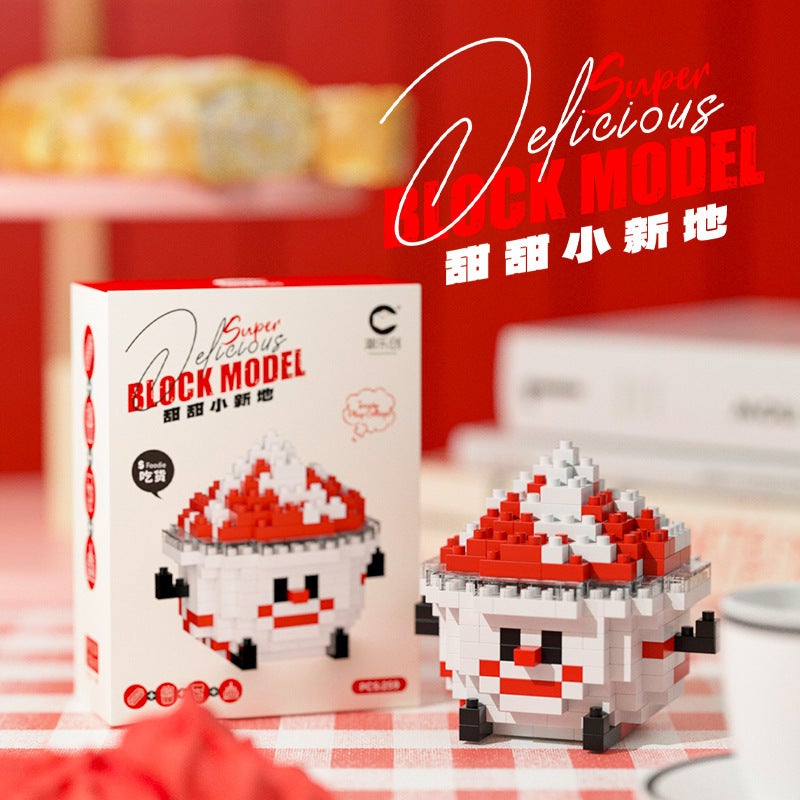 Chao Le Creative Food Play Compatible Fruit Drinks Hamburgers French Fries Food Assembly Building Blocks Children's Toy  Wholesale