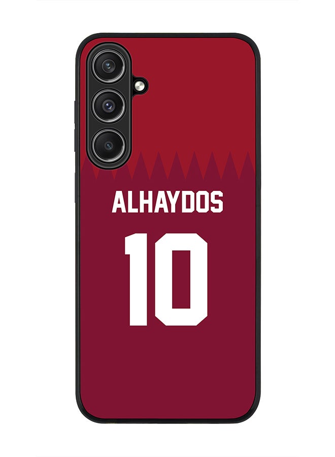 Stylizedd Rugged Black Edge case for Samsung Galaxy S23 FE, Custom Slim fit Thin Phone Case Cover - Football Team - Qatar, Player Name - Alhaydos - Image 1