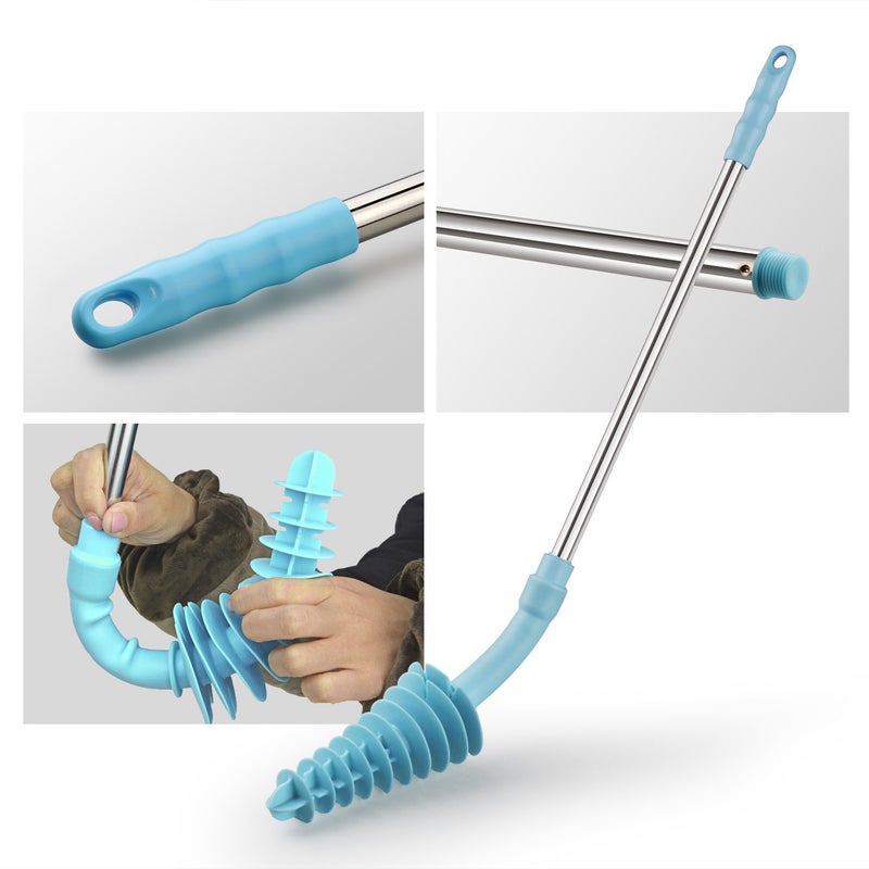 Samshow Toilet Plunger Toilet Dredge Designed for Siphon-Type, Power Cleaned Toilet Pipe, Patented, Stainless steel Handle with Wall Hook - Image 4