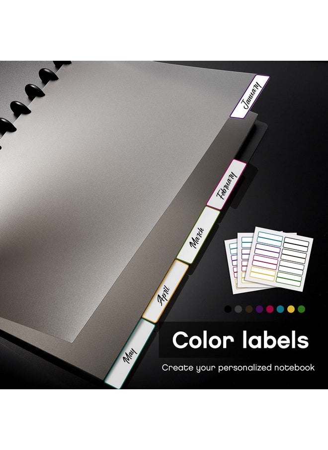 Laumoi Laumoi Letter Poly Tab Dividers for Discbound Notebooks, Disc Bound Planner Supplies Discbound Divider Tabs Binder Index Dividers for Notebook (6 Sets)  - Image 5