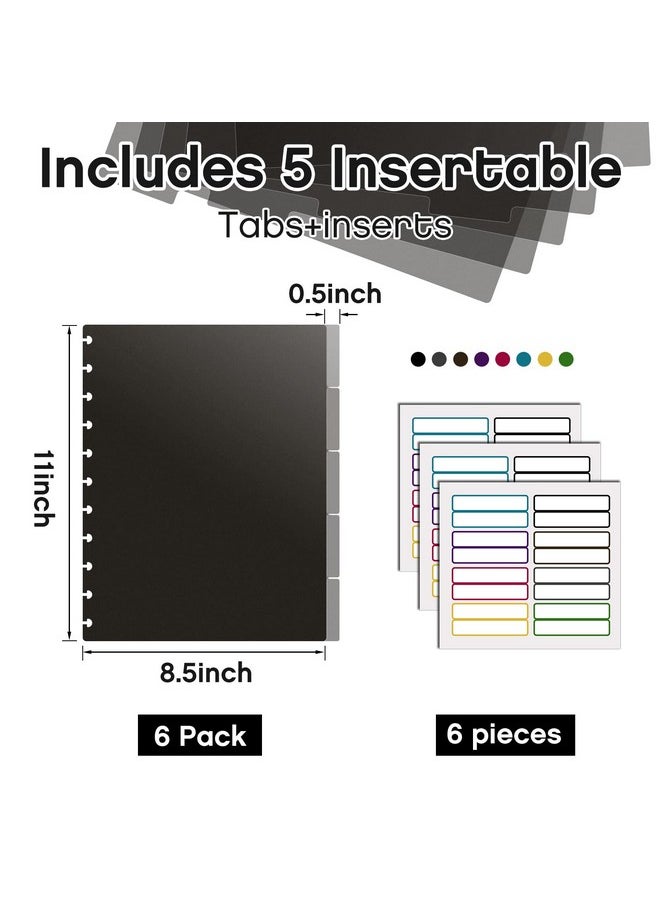 Laumoi Laumoi Letter Poly Tab Dividers for Discbound Notebooks, Disc Bound Planner Supplies Discbound Divider Tabs Binder Index Dividers for Notebook (6 Sets)  - Image 2