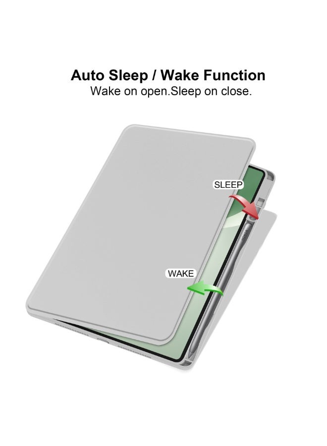 general Huawei Honor  Pad 10 12.1" Swivel Case with Pen Barrel, 360 Degree Swivel Protective StandSmart Tablet, Ultra Thin Hard Shell Folio Cover, Clear Back with Auto Wake/Sleep - Image 2