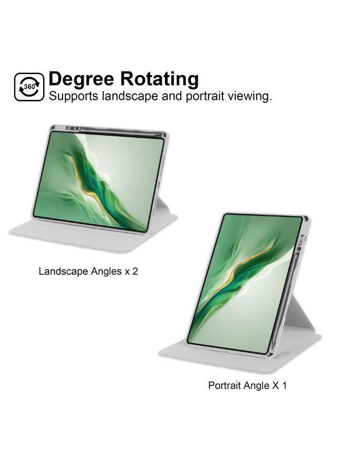 general Huawei Honor  Pad 10 12.1" Swivel Case with Pen Barrel, 360 Degree Swivel Protective StandSmart Tablet, Ultra Thin Hard Shell Folio Cover, Clear Back with Auto Wake/Sleep - Image 3