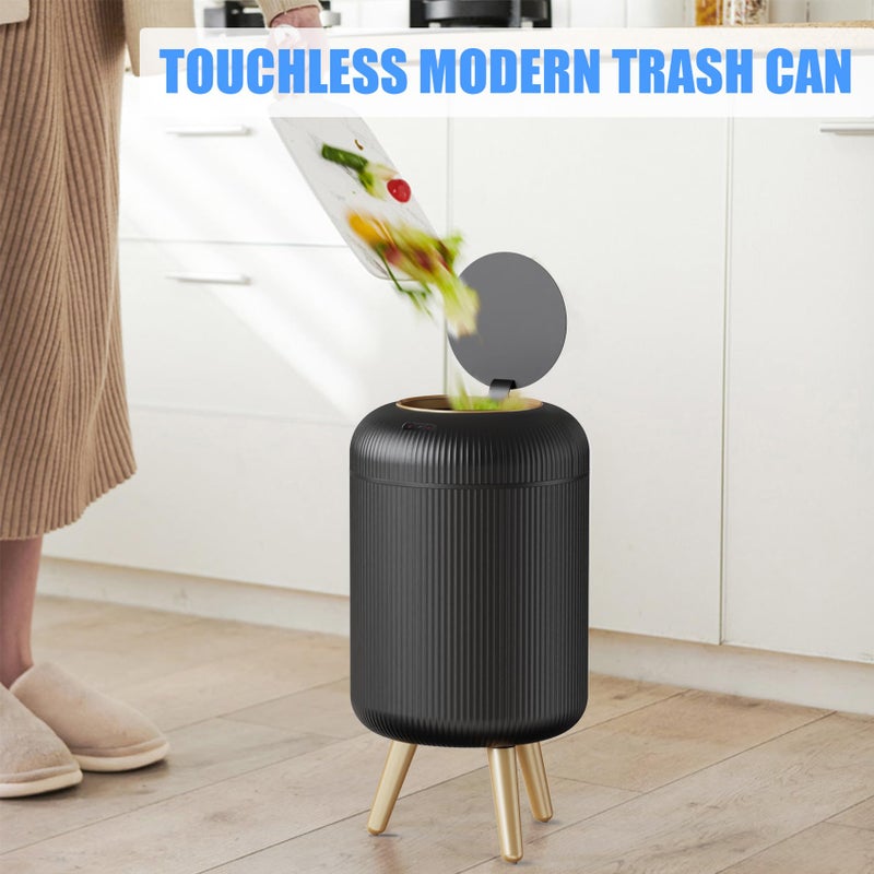 URALFA Motion Sensor Trash Can with Lid, 3 Gallon / 11 L Automatic Bathroom Trash Can, Touchless Trash Bin, Smart Plastic Garbage Can with Removable Legs for Bathroom, Bedroom, Kitchen, Office, Black - Image 5