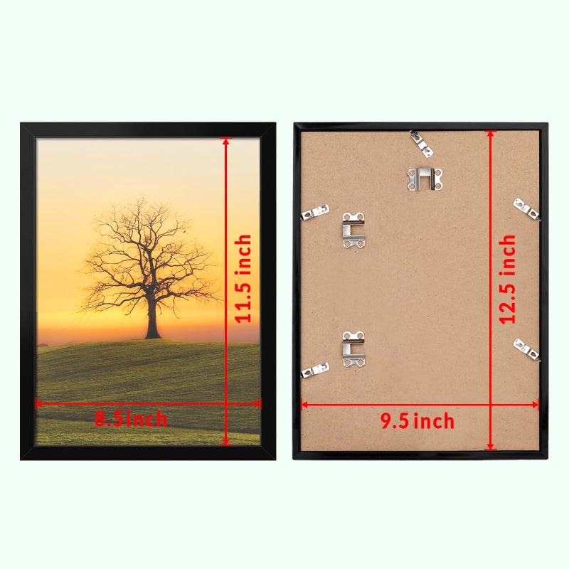 Veleclo 9 x 12 Picture Frame for Wall Display, 9x12 Black Picture Frame with Shatter Resistant Plexiglass, Stable and Sturdy 9 x 12 Poster Frame for Wall Display, Handpicked Gift Collection, 1 Pack - Image 3
