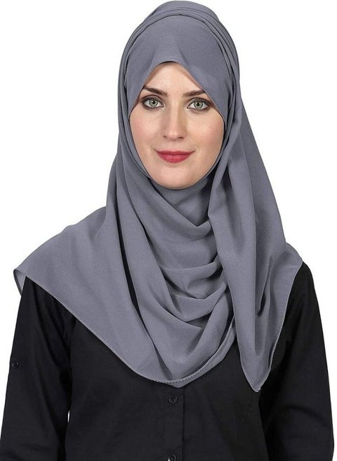 Scarf - chiffon crepe - Dark gray color