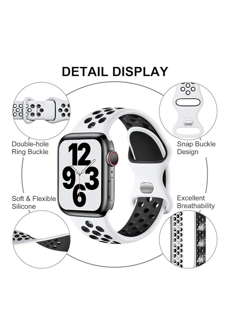 ماركة غير محددة - Compatible with Apple Watch Ultra Band 49mm 45mm 44mm 42mm Soft Silicone Sport Replacement Strap for iWatch Ultra SE 8 7 6 5 4 3 2 1 - Image 1