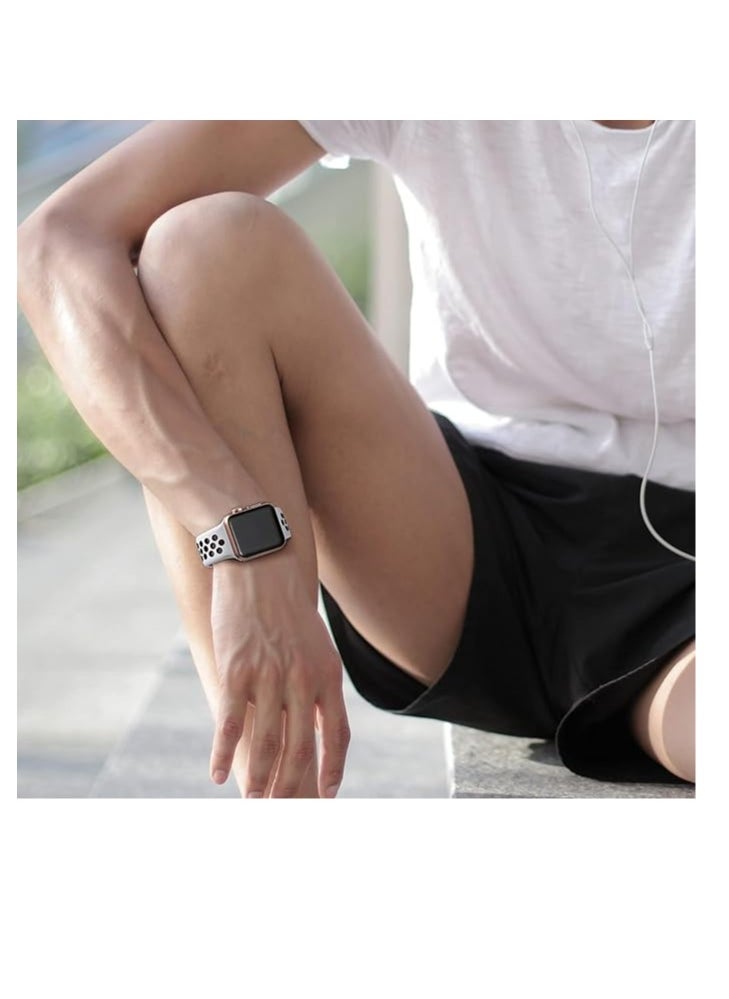 ماركة غير محددة - Compatible with Apple Watch Ultra Band 49mm 45mm 44mm 42mm Soft Silicone Sport Replacement Strap for iWatch Ultra SE 8 7 6 5 4 3 2 1 - Image 1