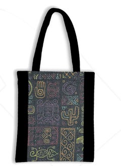 casual printed linen tote bag