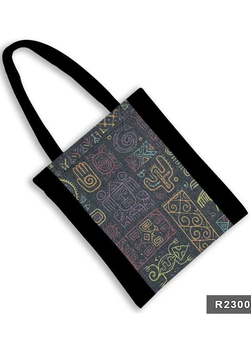 Gharibo Bags - casual printed linen tote bag - Image 1