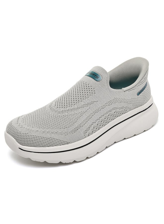 New Summer Breathable Fly-knit Sports Casual Shoes For Men And Women, Lightweight And Comfortable Walking Shoes, Slip-on Shoes