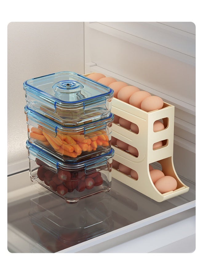 4-Tier Egg Organizer for Refrigerator, 30-Capacity Automatic Rolling Egg Dispenser, Kitchen Egg Storage Rack  - Image 2