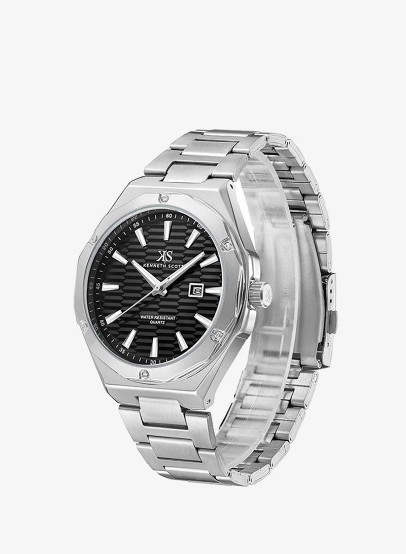 KENNETH SCOTT Stainless Steel Analog Watch K23026-SBSB - 46 mm - Image 2