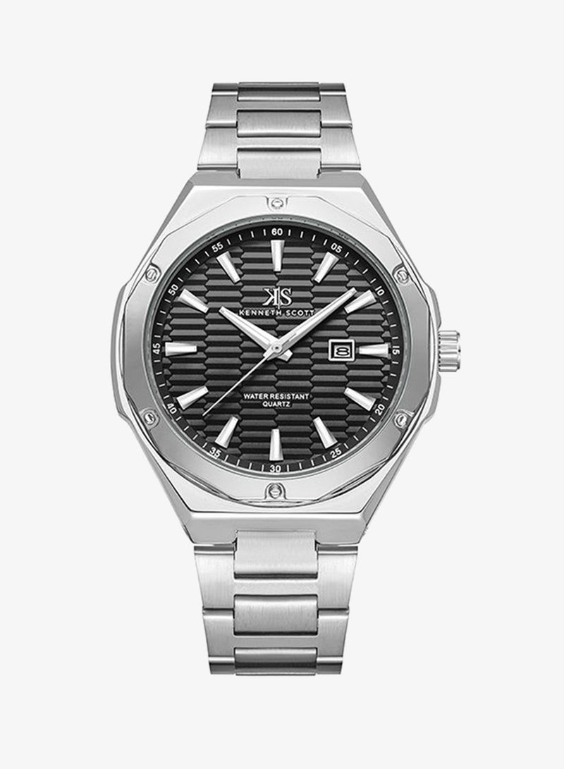 KENNETH SCOTT Stainless Steel Analog Watch K23026-SBSB - 46 mm - Image 1