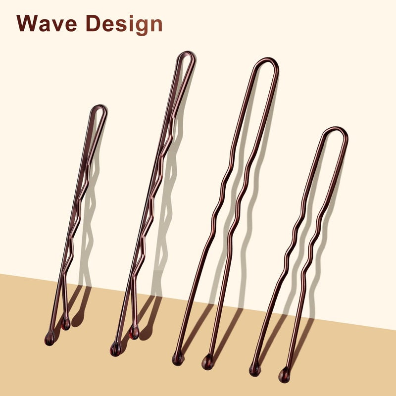 TsMADDTs Bobby Pins Brown U Shaped Hair Pins for Ballet Buns Women Girls with Storage Box, 2.4IN&2IN - Image 3