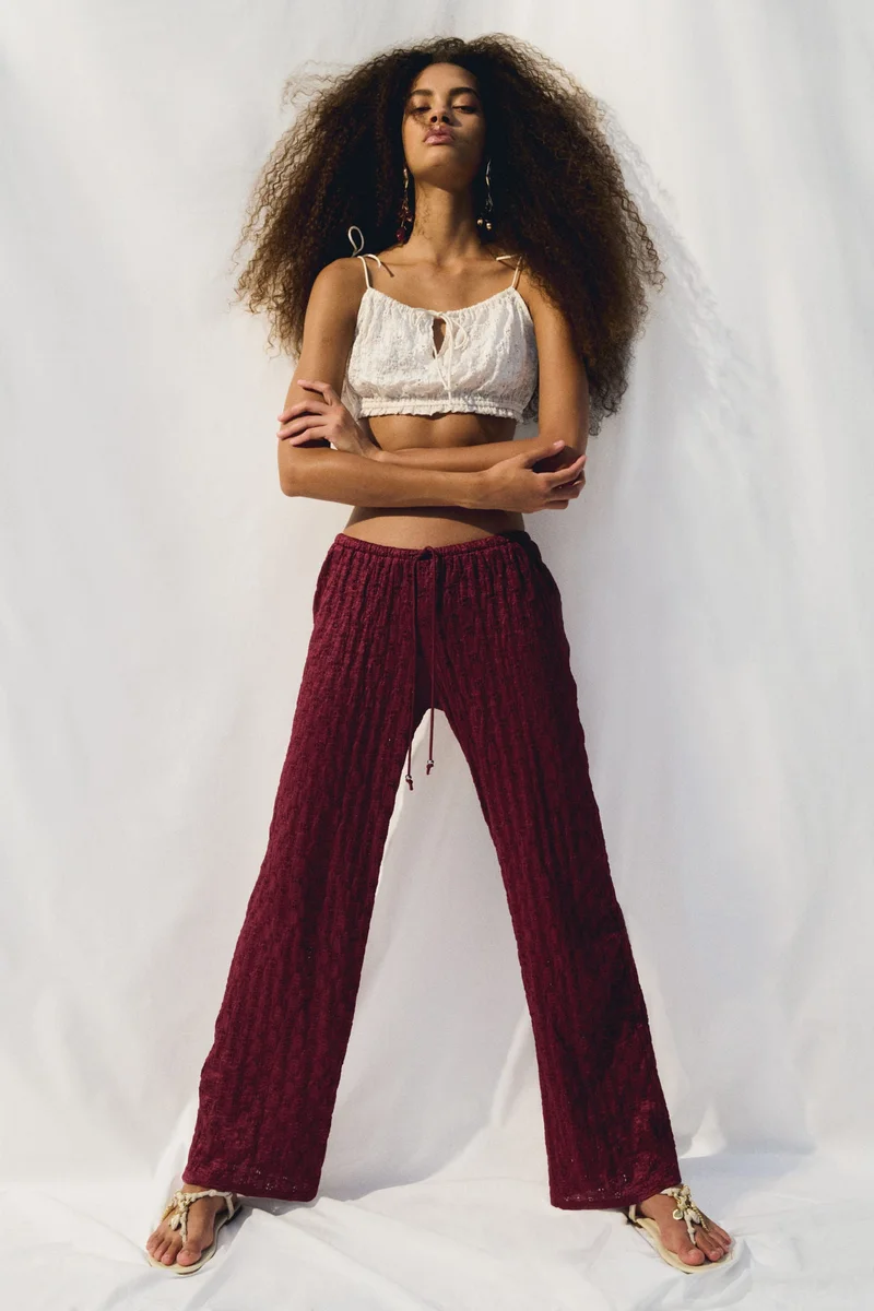 H&M Lace-look drawstring trousers