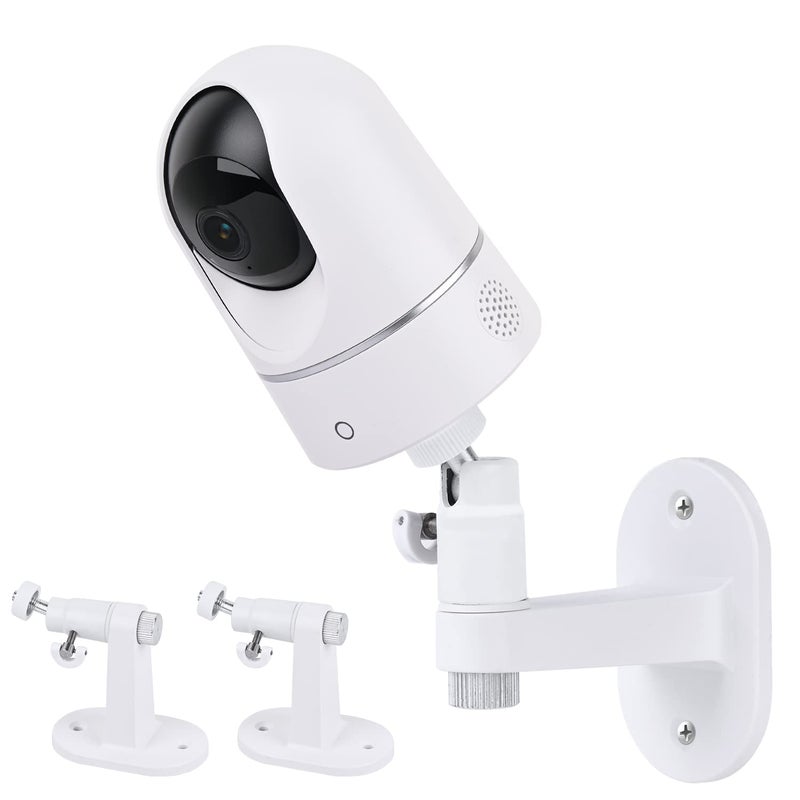 wochel 2Pack Adjustable Wall Mount for Eufy Security Indoor Cam P24 and E220, No-Drill Mounting Bracket for Eufy Security Indoor Cam Pan & Tilt - White - Image 1