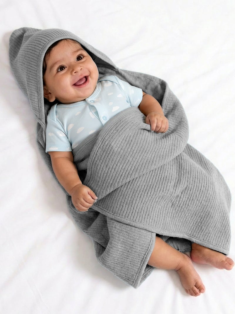 Babies Basic Ribbed Cotton Blanket/Swaddle - Image 2